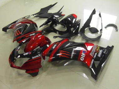 ABS Kits Carene Moto Kawasaki ZX 250R 2008-2012 - Nero Rosso Monster
