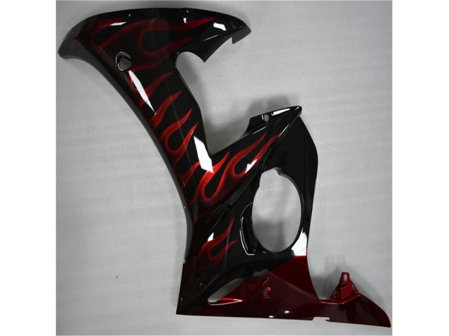 Carena Moto Yamaha R6 2003-2005 - Nero Rosso Fiamma