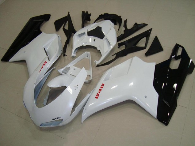 Carene Moto Ducati 848 1098 1198 2007-2014 - Bianco Perla Nero