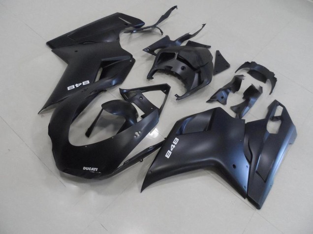 Carene Moto Ducati 848 1098 1198 2007-2014 - Nero Opaco con Bianco 848