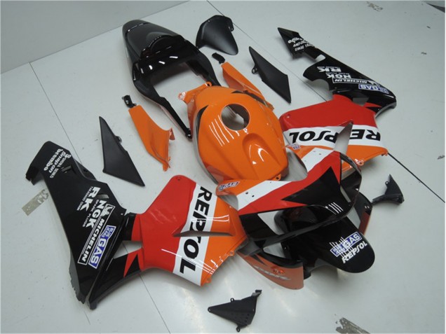 Carene Moto Honda CBR 600 RR 2003-2004 - Arancia Rosso Nero Repsol