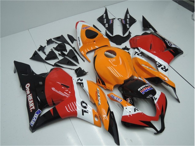 Carene Moto Honda CBR 600 RR 2009-2012 - Arancia Rosso Nero Repsol