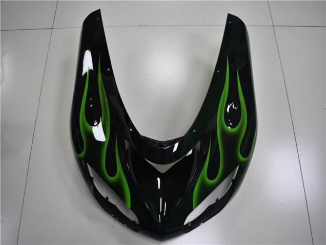 Carene Moto Kawasaki ZX10R 2006-2007 - Nero Verde Fiamma