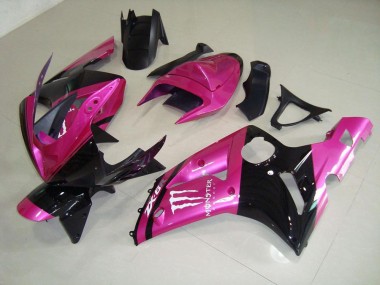 Carene Moto Kawasaki ZX6R 2003-2004 - Rosa Nero Monster