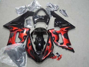 Carene Moto Kawasaki ZX6R 2005-2006 - Nero Rosso