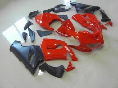 Carene Moto Kawasaki ZX6R 2005-2006 - Rosso & Nero Opaco