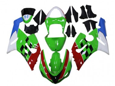 Carene Moto Kawasaki ZX6R 2005-2006 - Verde Rosso Bianco Blu