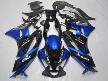 Carene Moto Kawasaki ZX6R 2009-2012 - Nero Blu Monster