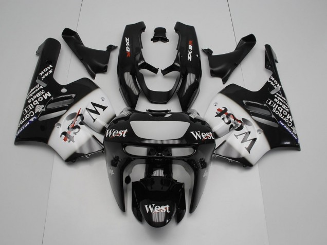 Carene Moto Kawasaki ZX9R 1994-1997 - Nero Bianco West