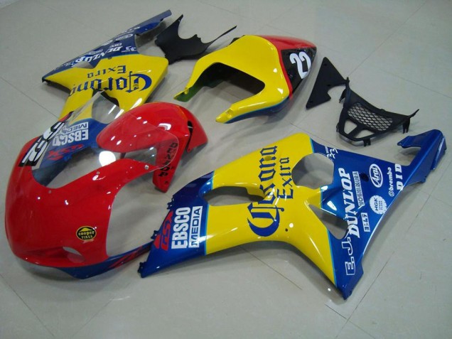 Carene Moto Suzuki GSXR 1000 K1 2000-2002 - Rosso Giallo Blu Corona Corsa