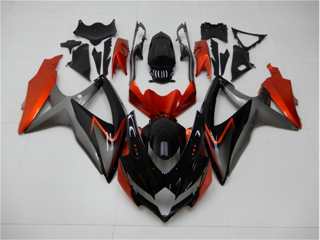 Carene Moto Suzuki GSXR 600 / 750 K8 2008-2010 - Nero Arancia Grigio