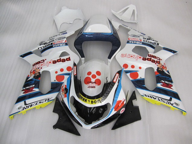 Carene Moto Suzuki GSXR 600 K1 K2 K3 2001-2003 - Bianco Blu Dark Dog