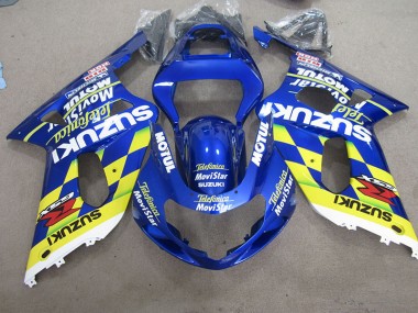 Carene Moto Suzuki GSXR 600 K1 K2 K3 2001-2003 - Blu Giallo Telefumia Movistar