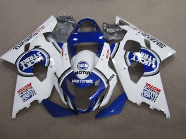 Carene Moto Suzuki GSXR 600 K4 2004-2005 - Blu Bianco Lucky Strike Motul