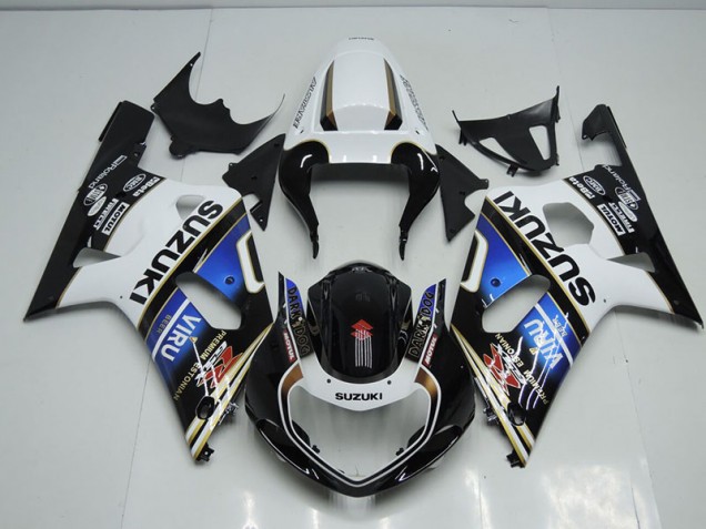 Carene Moto Suzuki GSXR 750 K1 K2 K3 2001-2003 - Nero Bianco Blu Viru