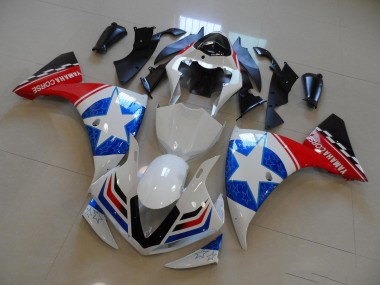 Carene Moto Yamaha R1 2012-2014 - Bianco Nero Ducati Stella
