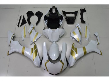 Carene Moto Yamaha R1 2015-2019 - Bianco con Oro Decal