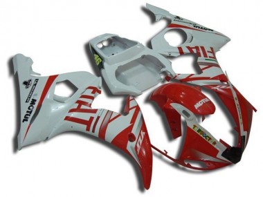 Carene Moto Yamaha R6 2003-2005 - Bianco Motul Rosso Fiat