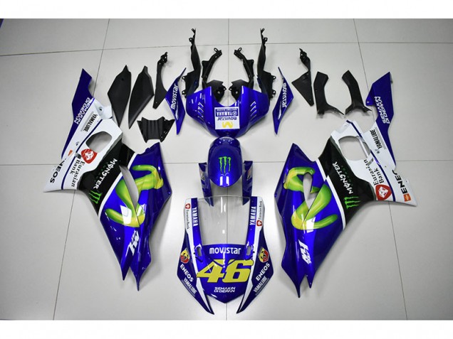 Carene Moto Yamaha R6 2017-2023 - Monster Blu Movistar 46