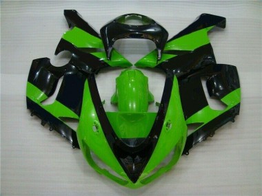 Kit Carenatura Moto Iniezione Kawasaki ZX6R 2005-2006 - Verde Nero