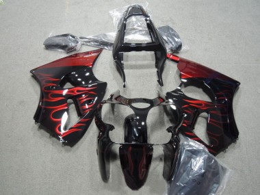 Kit Carene Moto Kawasaki ZX6R 2000-2002 - Nero Rosso Fiamma