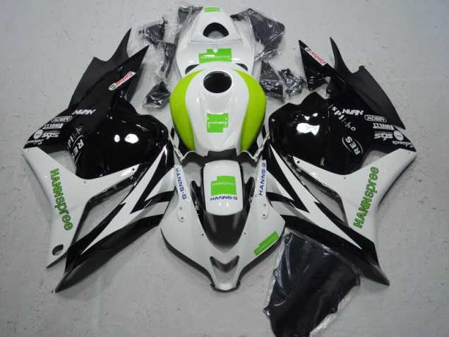 Kit Completo Carenatura Moto ABS Honda CBR 600 RR 2009-2012 - Nero Bianco Verde Hannspree