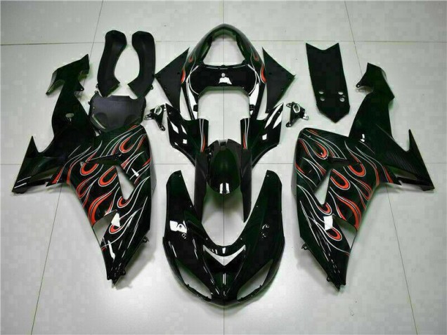 Kits Carenatura Moto Completa Kawasaki ZX10R 2006-2007 - Nero Rosso Fiamma